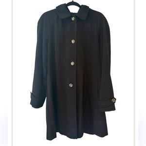 Calvin Klein Black Hooded Swing Career Wear Business Casual Classy Raincoat L